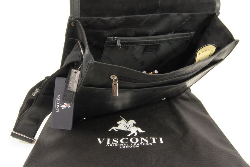 Велика сумка через плече для ноутбука 15-16 дюймів Visconti Harvard 16054 oil black 16054 oil blk фото