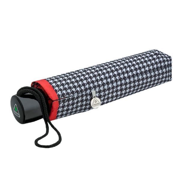 Фотографія Парасолька жіноча Fulton L354-041154 Minilite-2 Houndstooth Red Border (Червона смуга) L354-041154 - купити 92865 за 1 590 грн