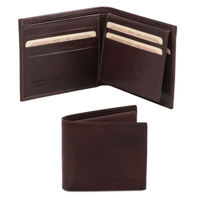 Ексклюзивний шкіряний гаманець потрійного додавання для чоловіків tl141353 темно -коричневий TL141353 фото