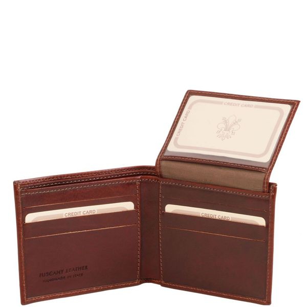 Ексклюзивний шкіряний гаманець потрійного додавання для чоловіків tl141353 темно -коричневий TL141353 фото