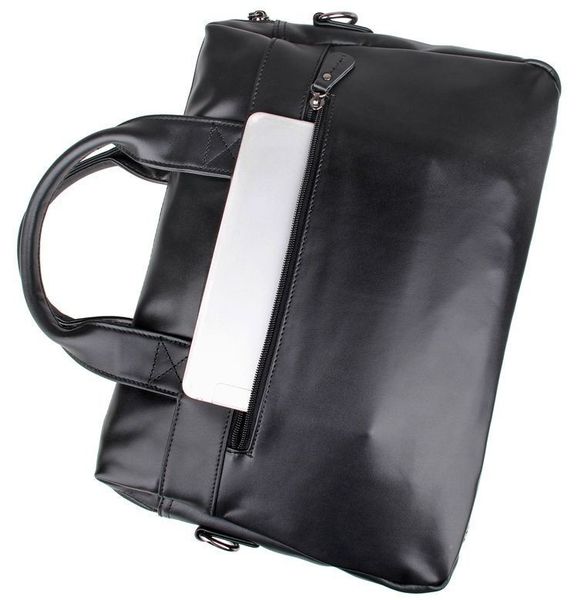 Шкіряна сумка чорна чоловіча 7122A (месенджер, портфель) JD7122A фото