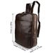 Класичний шкіряний дорожній рюкзак шоколадного кольору John McDee 7280C JD_7280C фото 2