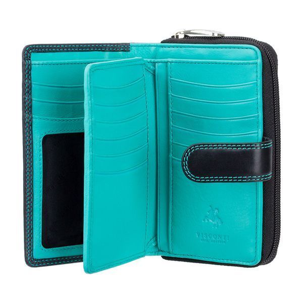 Фотографія Гаманець жіночий Visconti CD22 Ruby (Black Aqua) CD22 BLK/AQUA - купити CD22 BLK/AQUA за 2 770 грн