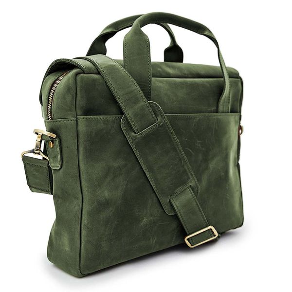 Чоловіча сумка-портфель із натуральної шкіри зелена RE-1812-4lx TARWA RGc-1812-4lx фото