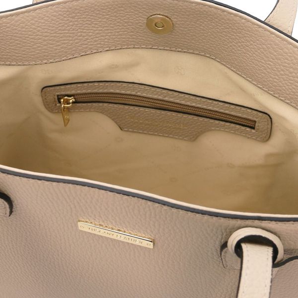 TL Bag - шкіряна сумка для покупок TL141828 Світло -сірий -Браун TL141828 фото