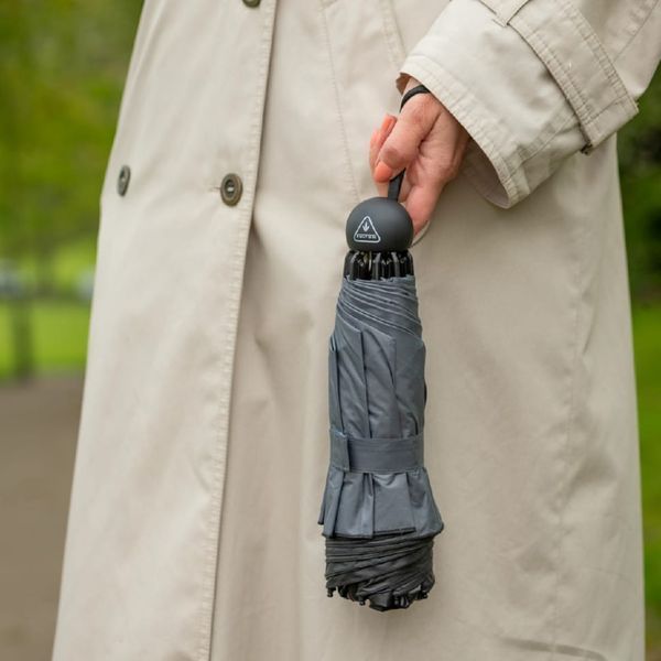 Фотографія Парасолька жіноча Fulton L930 Mini Invertor-1 Black & Charcoal (Чорний-вугільний) L930-040096 - купити 92708 за 1 700 грн