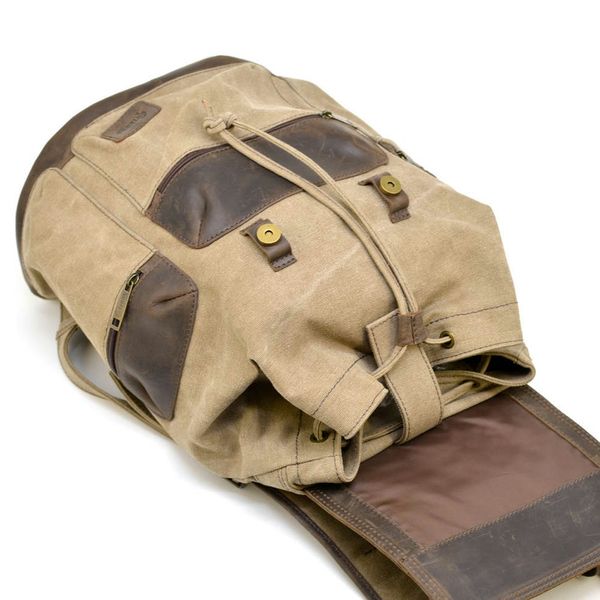 Місткий рюкзак з парусини canvas і шкіри RSc-0010-4lx від бренду TARWA RH-0010- 4lx фото