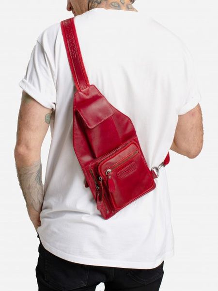 Чоловіча шкіряна сумка слінг крос-боді червона HILL BURRY HB3338R HB3338R фото