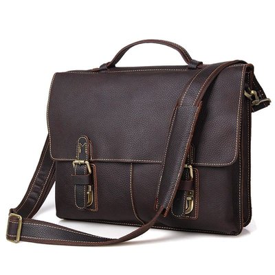 Чоловік шкіряний портфель, сумка для ноутбука, коричнева 7090R JD7090R фото