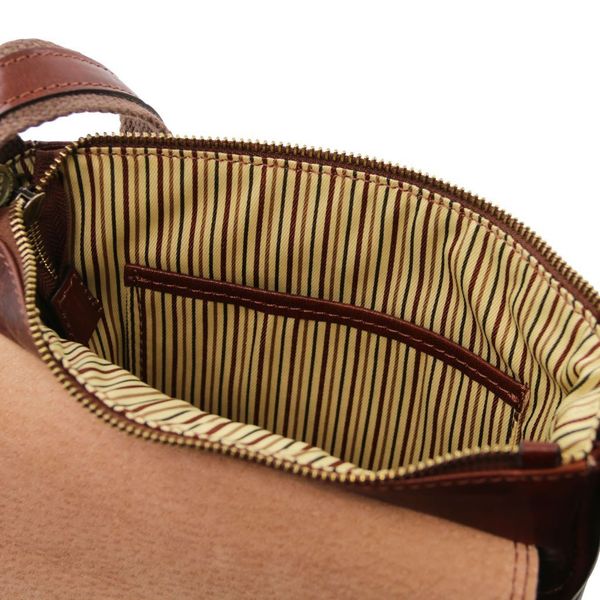 Jimmy - шкіряна сумка для перехрестя для чоловіків з передньою кишені TL141407 коричнева TL141407 фото