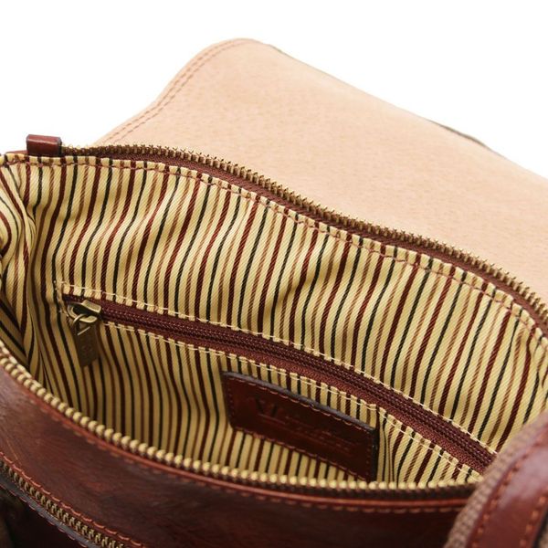 Jimmy - шкіряна сумка для перехрестя для чоловіків з передньою кишені TL141407 коричнева TL141407 фото