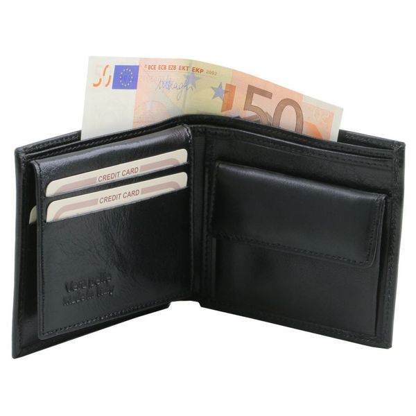 Ексклюзивний шкіряний гаманець потрійного додавання для чоловіків TL141377 Чорний TL141377 фото