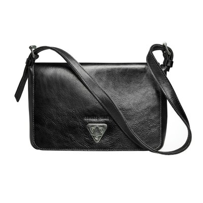 Жіноча сумка Grande Pelle 270х180х70 мм глянцева шкіра чорний 759610 фото