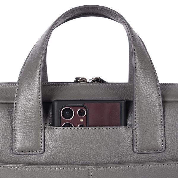 Фотографія Шкіряна сумка для ноутбука 14 Brampton London Maven Grey (Сірий) 64273 GREY - купити 93476 за 8 660 грн