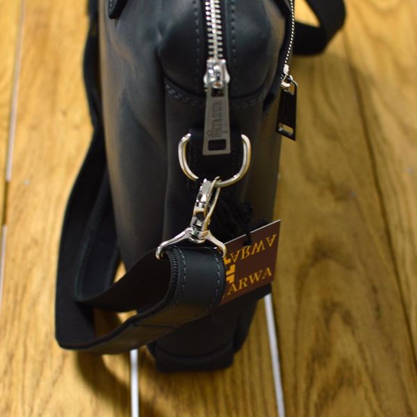 Чоловіча шкіряна сумка А4 чорна для макбука 13" з ручками TARWA RA-7427-4sa RA-7427-4sa фото