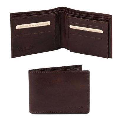 Ексклюзивний шкіряний гаманець потрійного додавання для чоловіків tl140817 темно -коричневий TL140817 фото