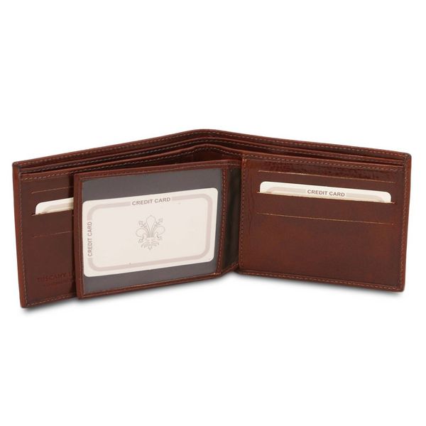Ексклюзивний шкіряний гаманець потрійного додавання для чоловіків tl140817 темно -коричневий TL140817 фото