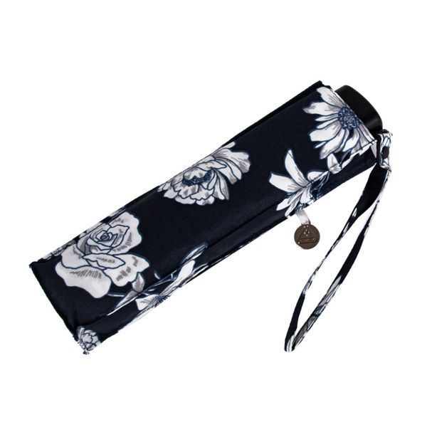 Фотографія Парасолька жіноча Fulton L340 Miniflat-2 Black and White Floral (Черно-білі квіти) L340-037744 - купити 96637 за 1 280 грн