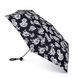Парасолька жіноча Fulton L340 Miniflat-2 Black and White Floral (Черно-білі квіти)