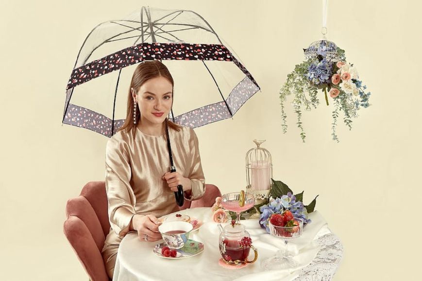 Фотографія Парасолька жіноча Fulton L866- Birdcage-2 Luxe Love Hearts (Любов серця) L866-040027 - купити 92683 за 2 200 грн