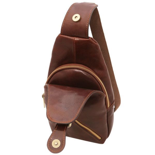 Фотографія Kevin - Шкіряний слінг кросовер TL Bag142195 Коричневий TL142195 - купити 2195_1_1 за 5 712 грн