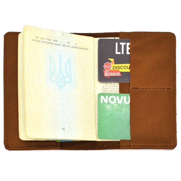 Шкіряна обкладинка на паспорт, військовий квиток TARWA RB-passp коньяк RB-passp фото