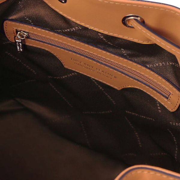 Vittoria - шкіряна сумка відро (баклет) TL141531 COGNAC TL141531 фото